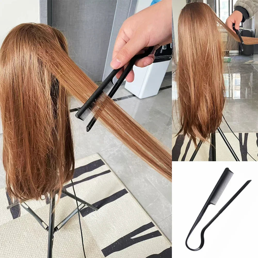 V-Shape Curling Comb, Textured Finishing, Straightening Paddle, Professional Hair Styling Clip Tool