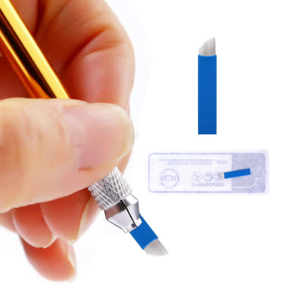 20/50pcs Microblading 0.18-0.25mm Tebori Blades Needles Tattoo Needle 7 9 11 12 14 16 18 21 Pin U shape Eyebrow Needles Makeup