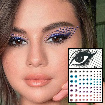 Red Heart Face Jewelry Temporary Tattoos Eye Forehead Diamonds Jewels Makeup Sticker Sparkle Water Drop Gems Nail Art Festival