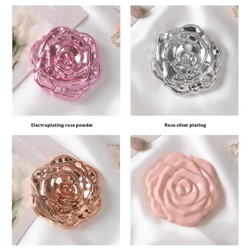 1PCS Portable Mini Mirror Retro Rose Flower Small Pocket Makeup Mirror Double Sided Hand Mirrors Compact Cosmetic Beauty Tool