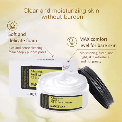 Sanlivna Korean Skincare Snail 92% Duo Set - All-in-One Cream for Fine Lines & Sensitive Skin