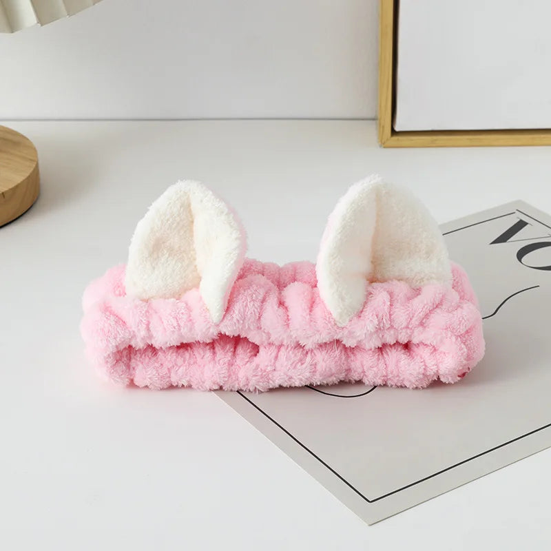 Hairband Cat Coral Plush Headband Cute Soft Hair Bow Headband Hairband Wash Hair accessories Elastic headband accessories