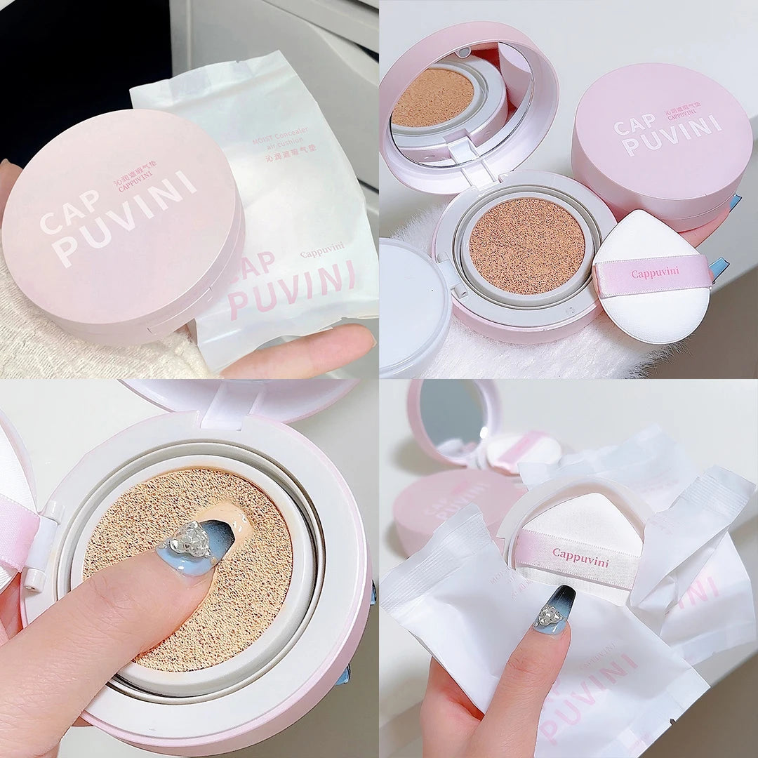 BB Cream Air Cushion Foundation Full Coverage Waterproof Long-lasting Concealer 3 Colors Cushion Compact Face Makeup Base
