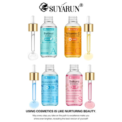 SUYARUN 24H Hydrating Serum ACHS 4-Piece Set – All-Day Moisturizing Facial Essence with Hyaluronic Acid & Vitamins | Anti-Aging