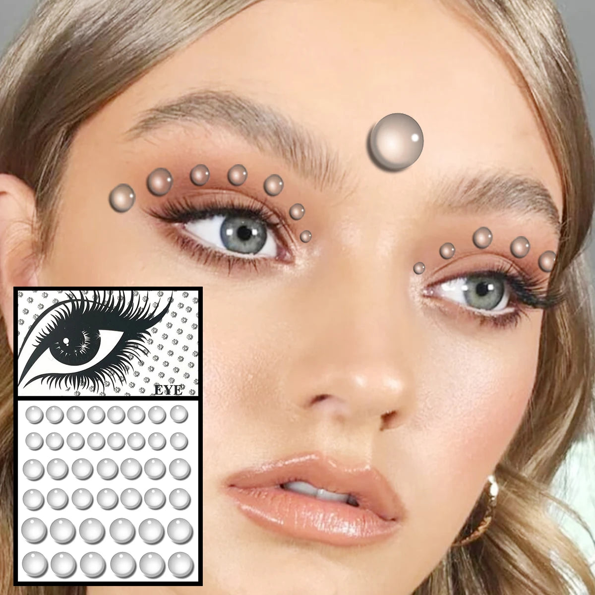 Red Heart Face Jewelry Temporary Tattoos Eye Forehead Diamonds Jewels Makeup Sticker Sparkle Water Drop Gems Nail Art Festival