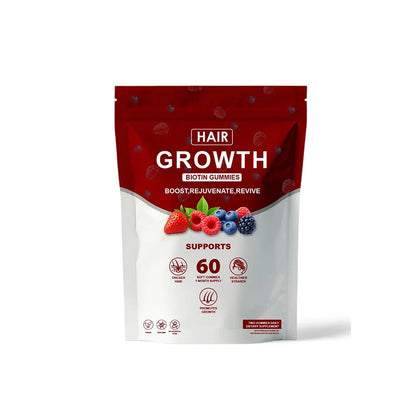 Women Hair Growth Vitamin Gummies Healthy Nourishment with Biotin Collagen Botanical Extracts Also for Skin Nail Care 60 Gummies