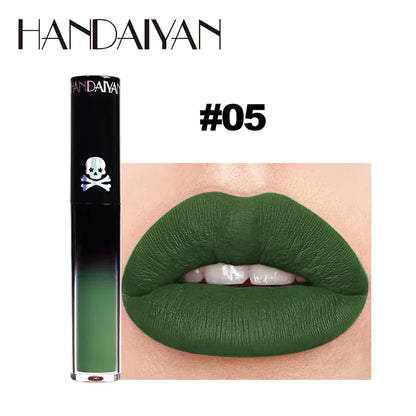 New Black Velvet Lipsticks Halloween Dark Matte Lip Gloss Set Moisturizing Lasting Waterproof No Fade Sexy Red Liquid Lipsticks