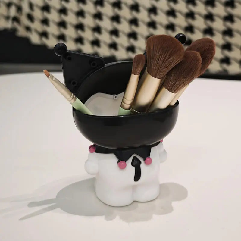 Anime Kuromi Hello Kitty Makeup Brush Storage Kawaii Pen Holder Desktop Storage Ornament Melody Student Pen Holder Storage Gift