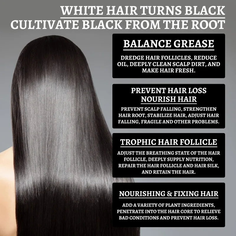 Essence Oil Natural Hair Growth Scalp Black Ganoderma Lucidum White To Black Stop Hair Loss Treatment Products 30ml