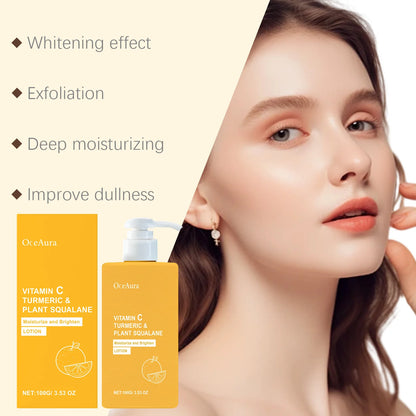 Turmeric Vitamin C Brightening Body Cream Deep Moisturizing Gentle Exfoliation Improve Dullness Even Skin Tone Nourishing Lotion