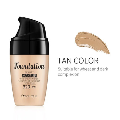 LAIKOU Liquid Foundation Multiple Shades Hydrating Natural Finish Creamy Full Coverage Makeup Base Long Lasting Wear 30ml
