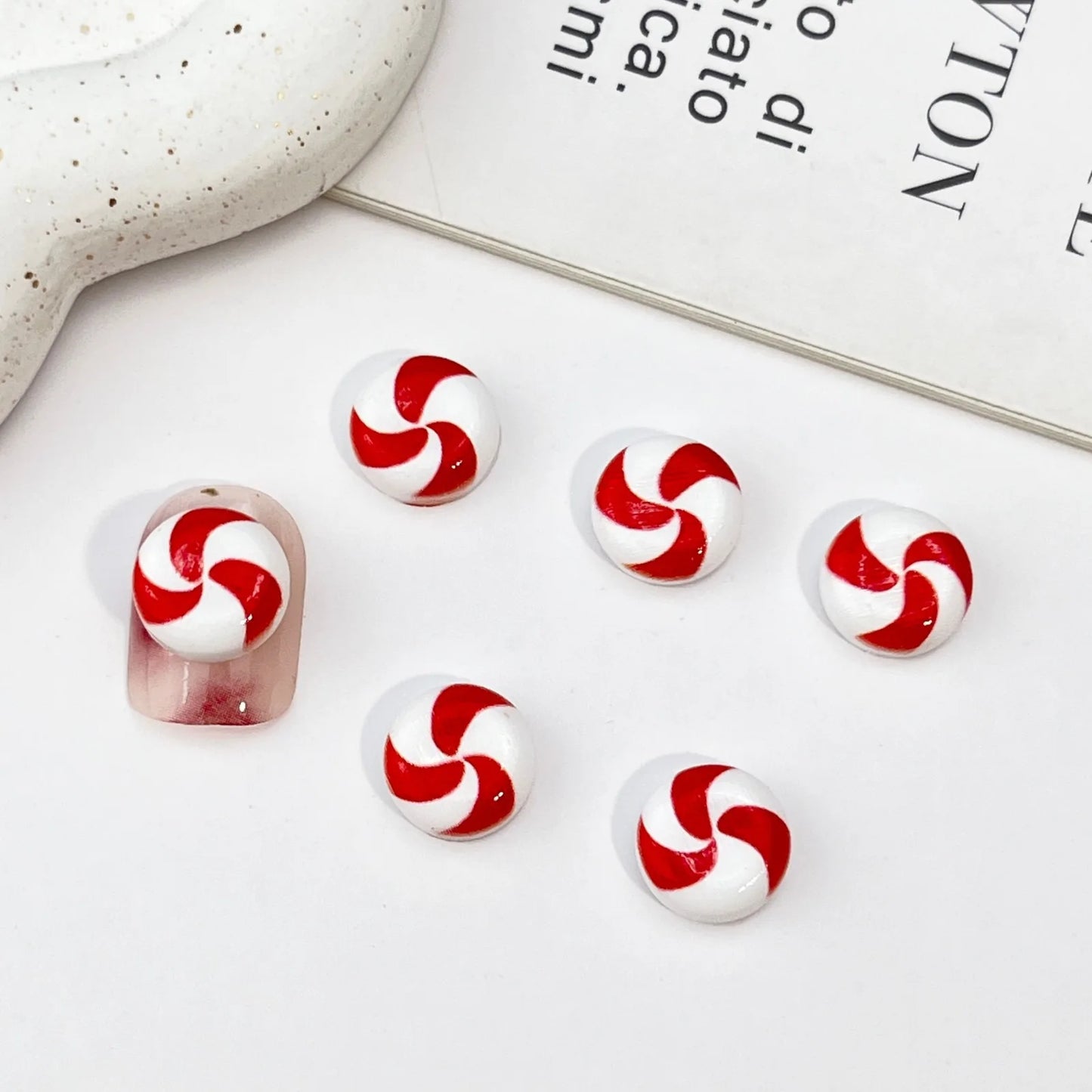 50pcs Resin Mini Christmas chocolate Decor Cartoon Magic Wand Cake Popsicle Figurine Flatback Stone Nail Art Scrapbook DIY Craft