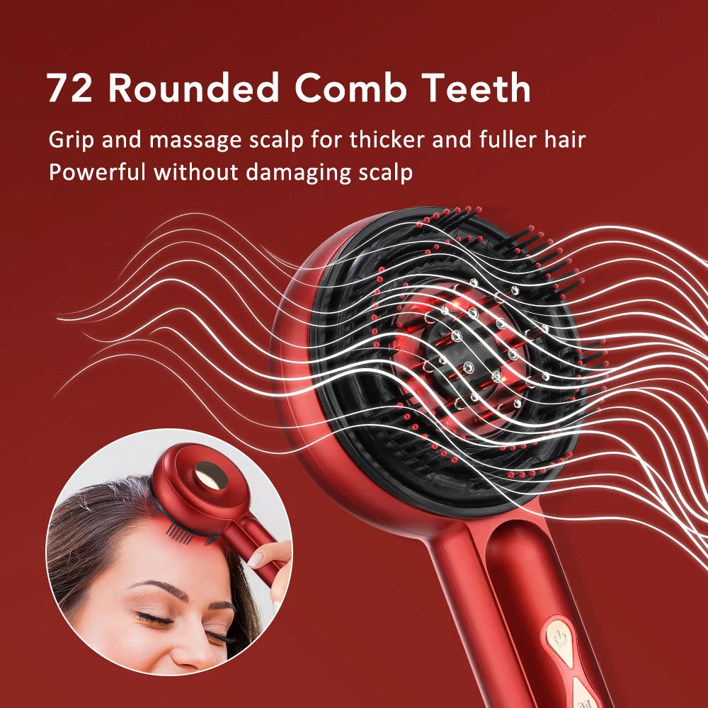 Portable Electric Head Massage Comb Essential Oil Red Light 3-gear Scalp Massage Electric Head Blood Relaxation Massage Gift