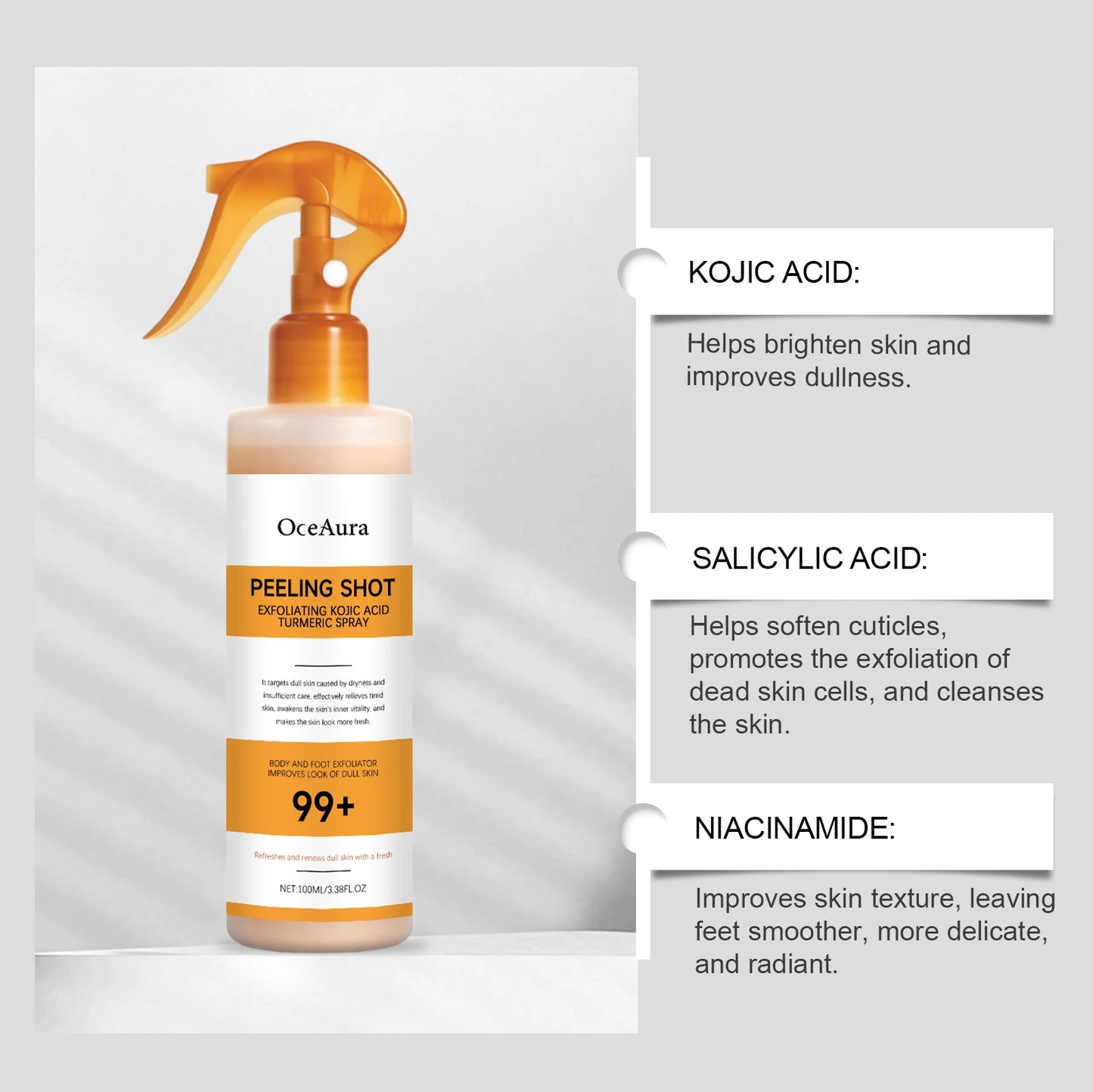 Moisturizing Skin Brightening Serum Lighten Dark Skin Calluses Remover Anti Dryness Peeling Restore Smooth Soft Foot Care Spray