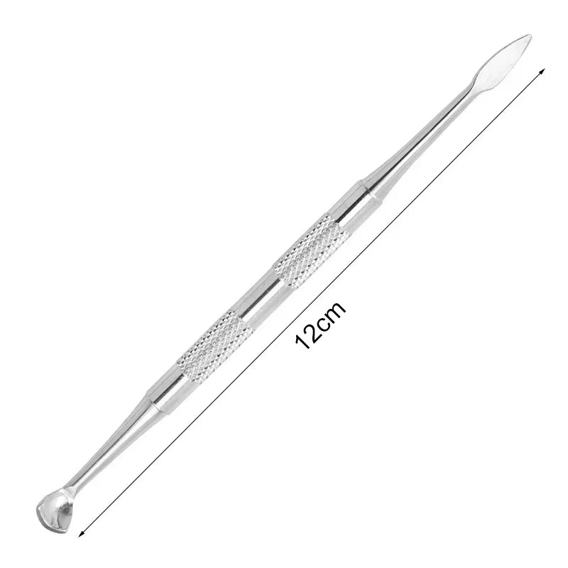 Nail Double-ended Use Stainless Steel Circle Beveled Head Cuticle Pusher Remover Professional Manicure Sticks File Nail Art Tool