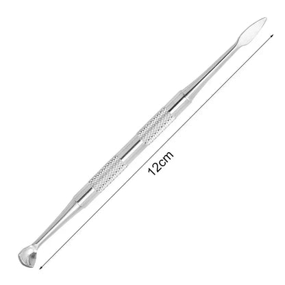 Nail Double-ended Use Stainless Steel Circle Beveled Head Cuticle Pusher Remover Professional Manicure Sticks File Nail Art Tool