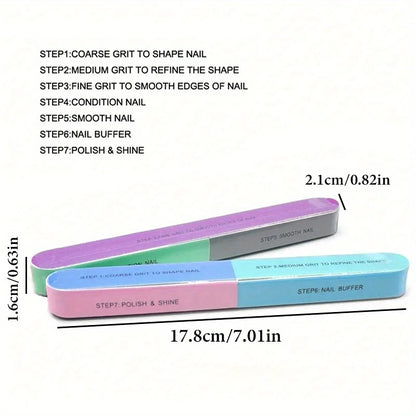 1/2/3/5Pcs/Set 7 Sides Nail Buffers Files Professional Polisher For Art Manicure Polishing Block Buffing Accessories Cream Tools