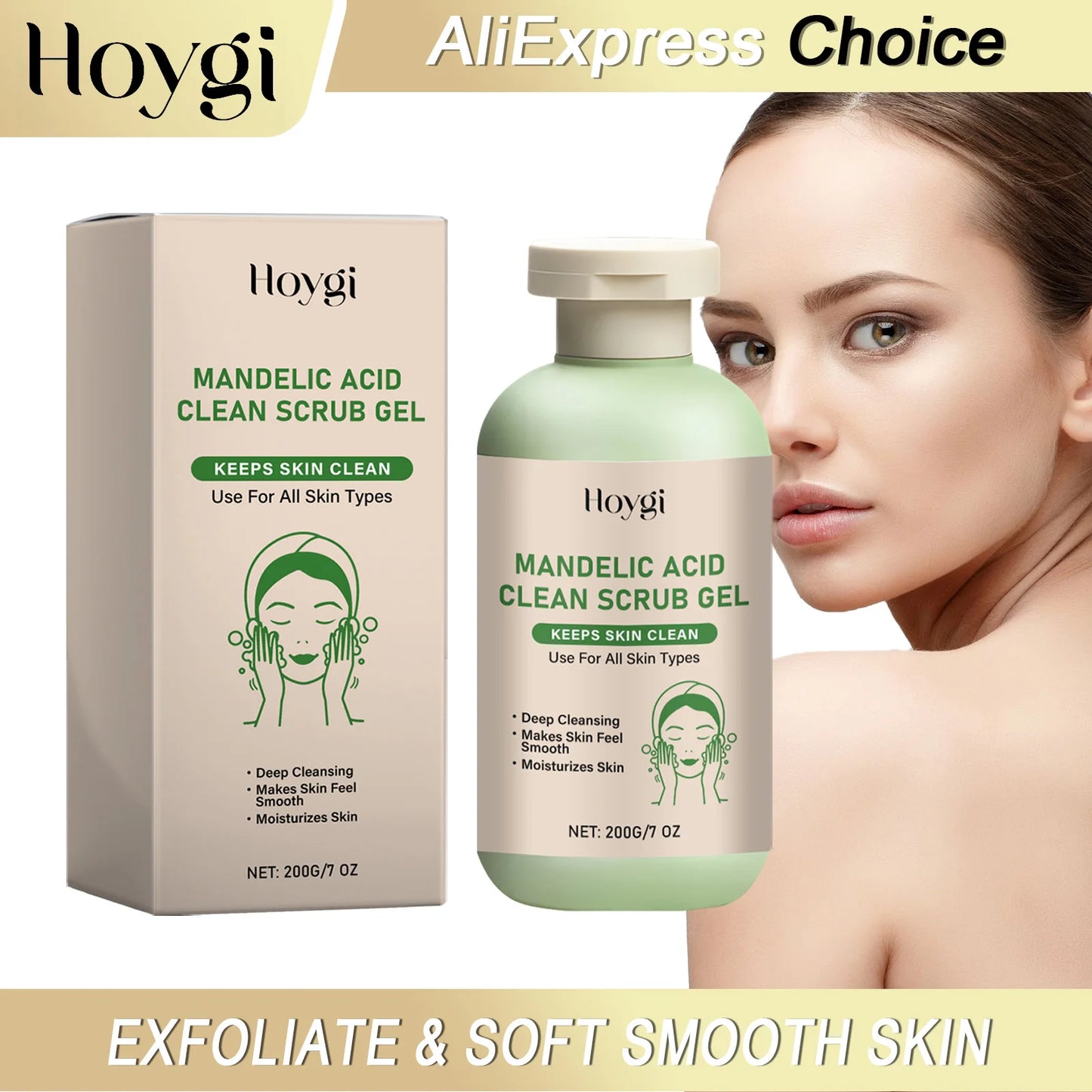 HOYGI Aloe Vera Exfoliating Gel Dead Skin Removal Deep Cleansing Pores Smooth Moisturizing Reduce Dryness Oil Control Skin Scrub