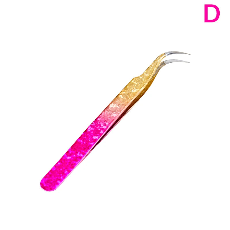 1 Pc Eyelash Tweezers Ice Flower Anti-static 3D Accurate Eyebrow Grafting False Lashes Extension Supplies Makeup Tweezer Tools