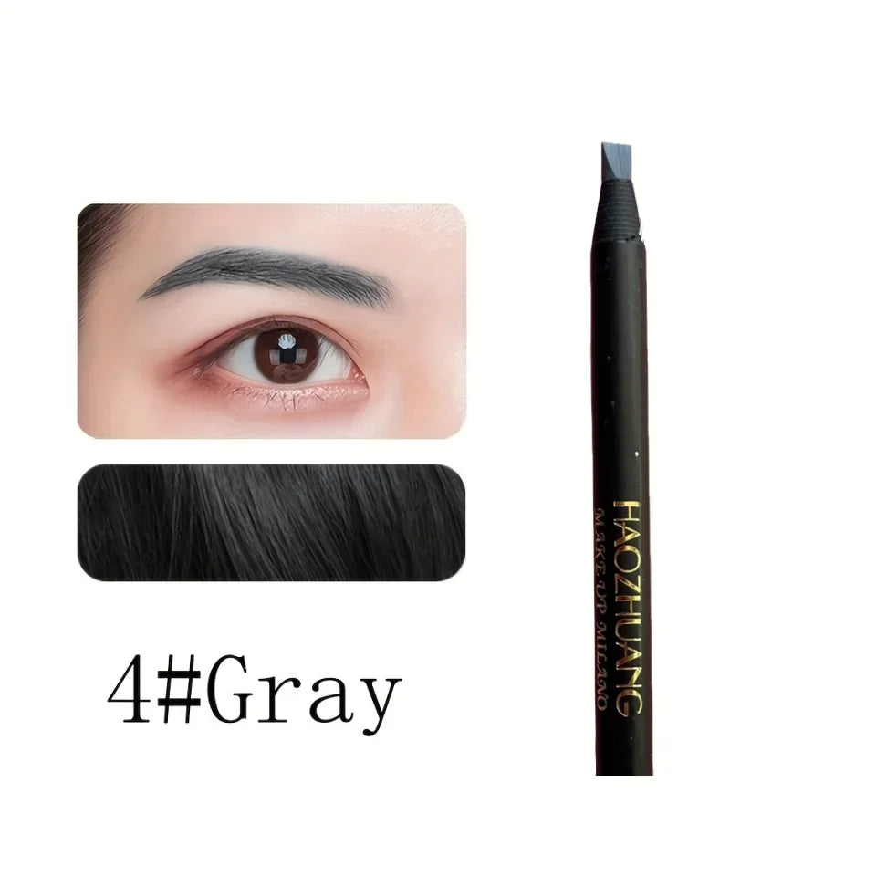 High Quality HAOZHUANG pull Eyebrow Pencil Black Makeup Wild Line Eyebrow Pencil Hard Core Flat Head pen White Waterproof