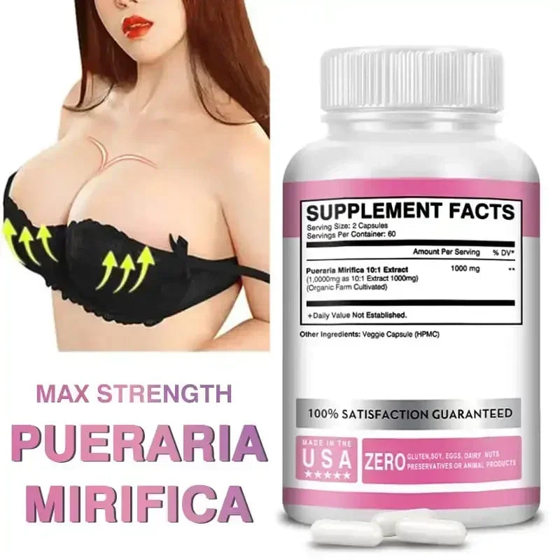 Pueraria Mirifica - Supports Women's Body Management, Skin Elasticity, Promotes Breast Development, and Increases Body Curves