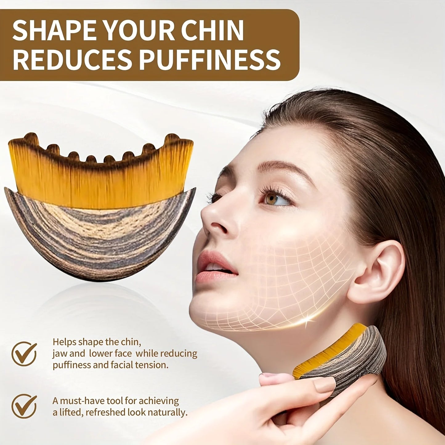 Lymphatic Contour Face Brush & Gua Sha Set,Face Brush, Lymphatic Drainage Massager for Face, Jawline & Chin Sculpting