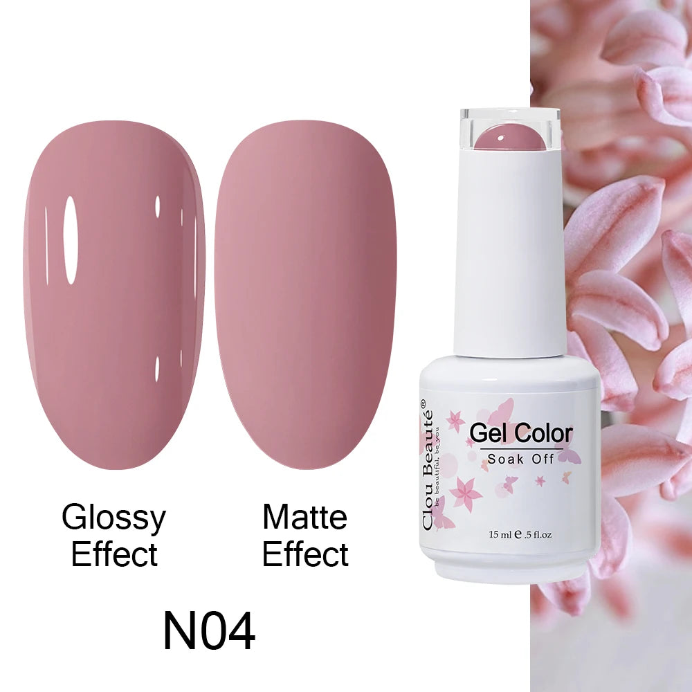 Clou Beaute 15ml Nail Gel Polish Warm Color Dark Red Brown Semi Permanent Nail Art Manicure Soak Off LED UV Varnishes Lacquer