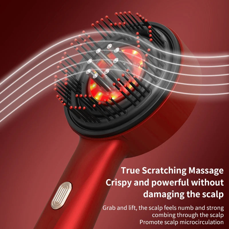Electric Head Massager Hair Growth Comb Scalp Relax Massager LED Light Therapy Anti Hair Loss Scalp Brush Liquid Oil Applicator
