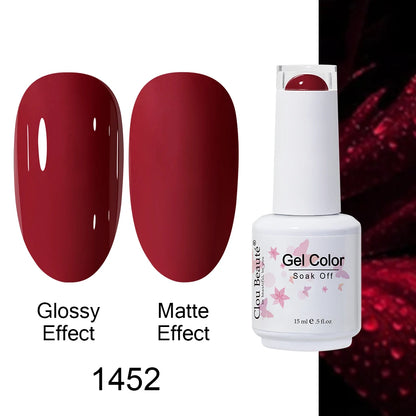Clou Beaute 15ml Nail Gel Polish Warm Color Dark Red Brown Semi Permanent Nail Art Manicure Soak Off LED UV Varnishes Lacquer