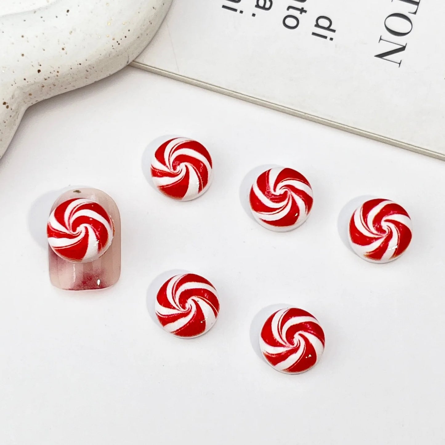 50pcs Resin Mini Christmas chocolate Decor Cartoon Magic Wand Cake Popsicle Figurine Flatback Stone Nail Art Scrapbook DIY Craft