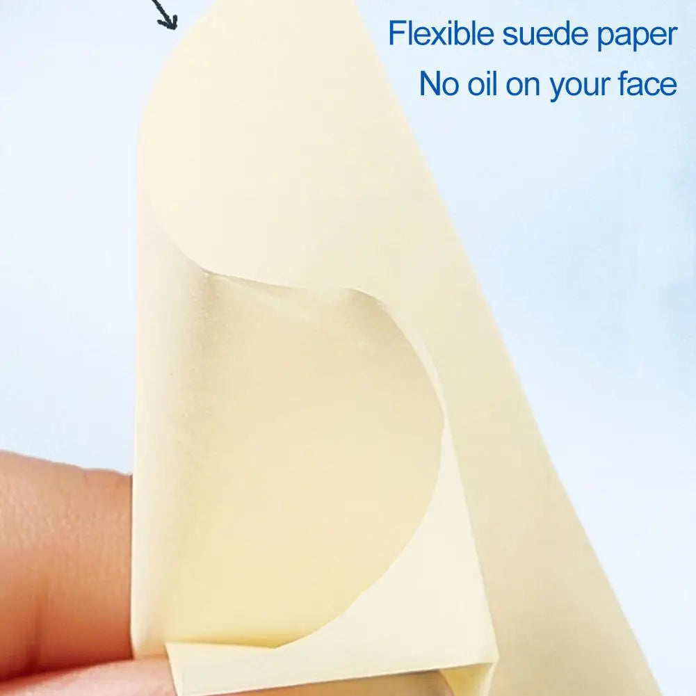 100pcs Matte Oil Blotting Papers with Powder Puff with  Case Mirror Portables Refreshing Facial Oil Blotting Sheets Paper Makeup