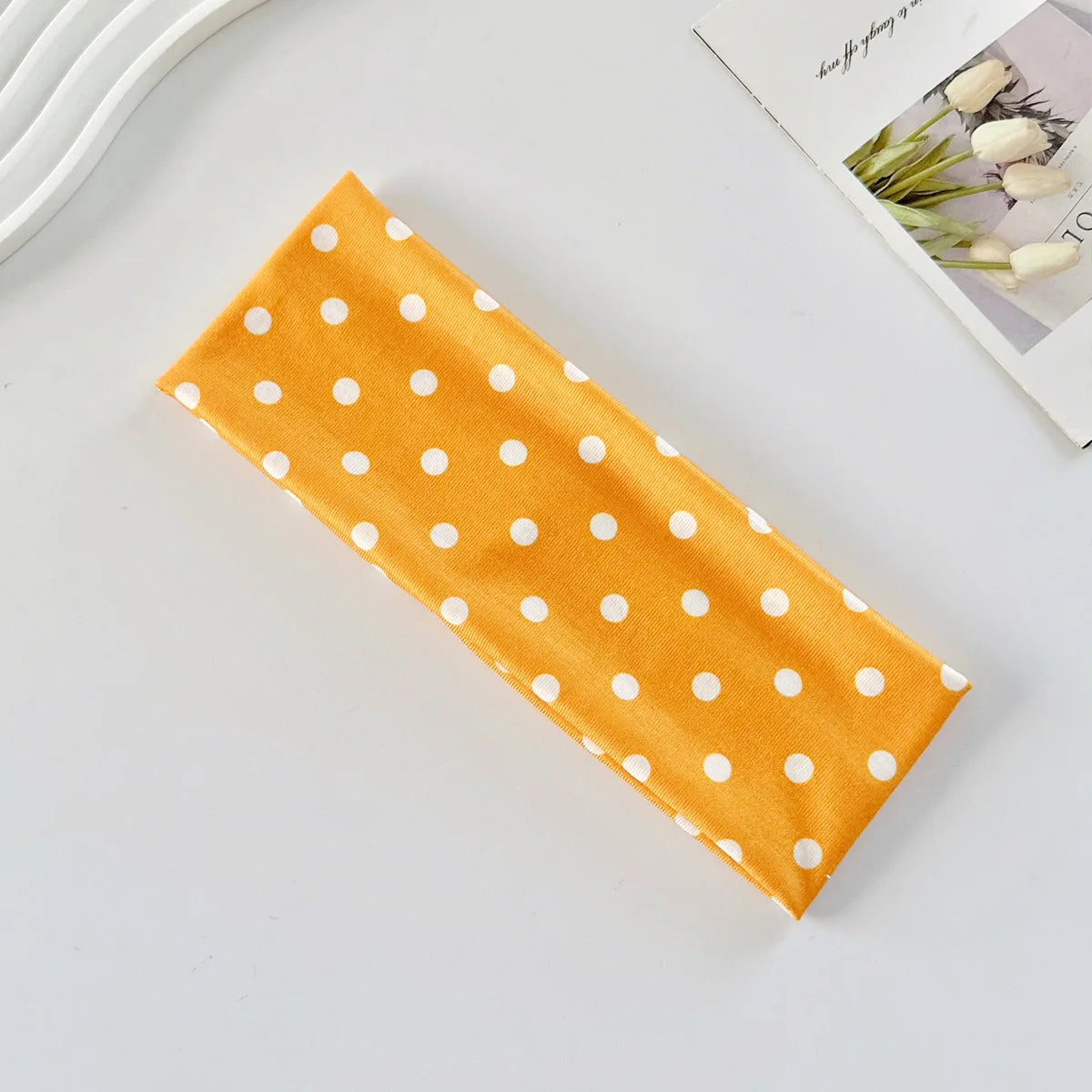 Women's yoga elastic headband with polka dots, autumn fashion makeup headband, hair accessories, sports and fitness headband