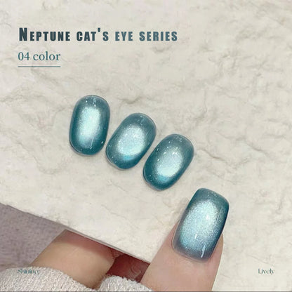12ML 1-6PCS Summer And Autumn Island Glass Bead Magnet Cat Eye Gel Nail Polish Blue Nails Nail Art Nail Supplies