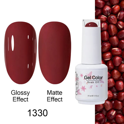 Clou Beaute 15ml Nail Gel Polish Warm Color Dark Red Brown Semi Permanent Nail Art Manicure Soak Off LED UV Varnishes Lacquer