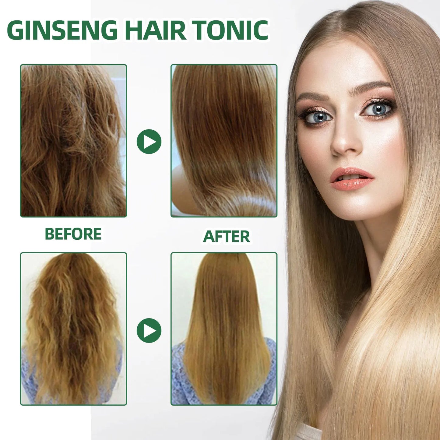 Ouhoe Ginseng Hair Growth Serum 100ml Nourish Scalp Bioactive Formula Promote Hair Regrowth Reduce Hair Fall Strengthen Roots