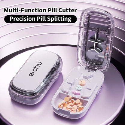 3in1 Medicine Cutter Precise Cutting Into Half / Third / Quarter Drug Divider Organizer Portable Tablet Splitting Pills Splitter
