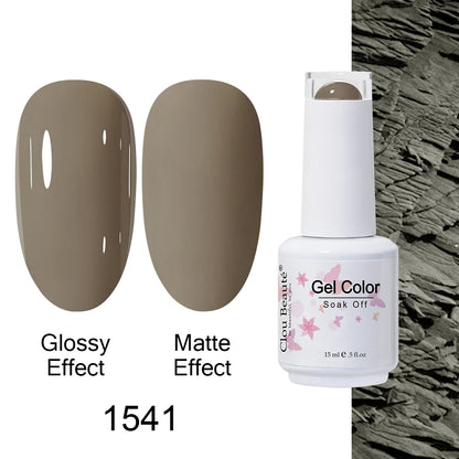 Clou Beaute 15ml Nail Gel Polish Warm Color Dark Red Brown Semi Permanent Nail Art Manicure Soak Off LED UV Varnishes Lacquer