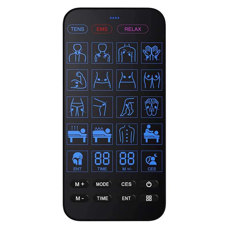 Digital Electric Pulse Muscle Stimulator–48 Massage Modes for Full-Body Therapy, Pain Relief + Sleep Aid & Rhinitis Photothera