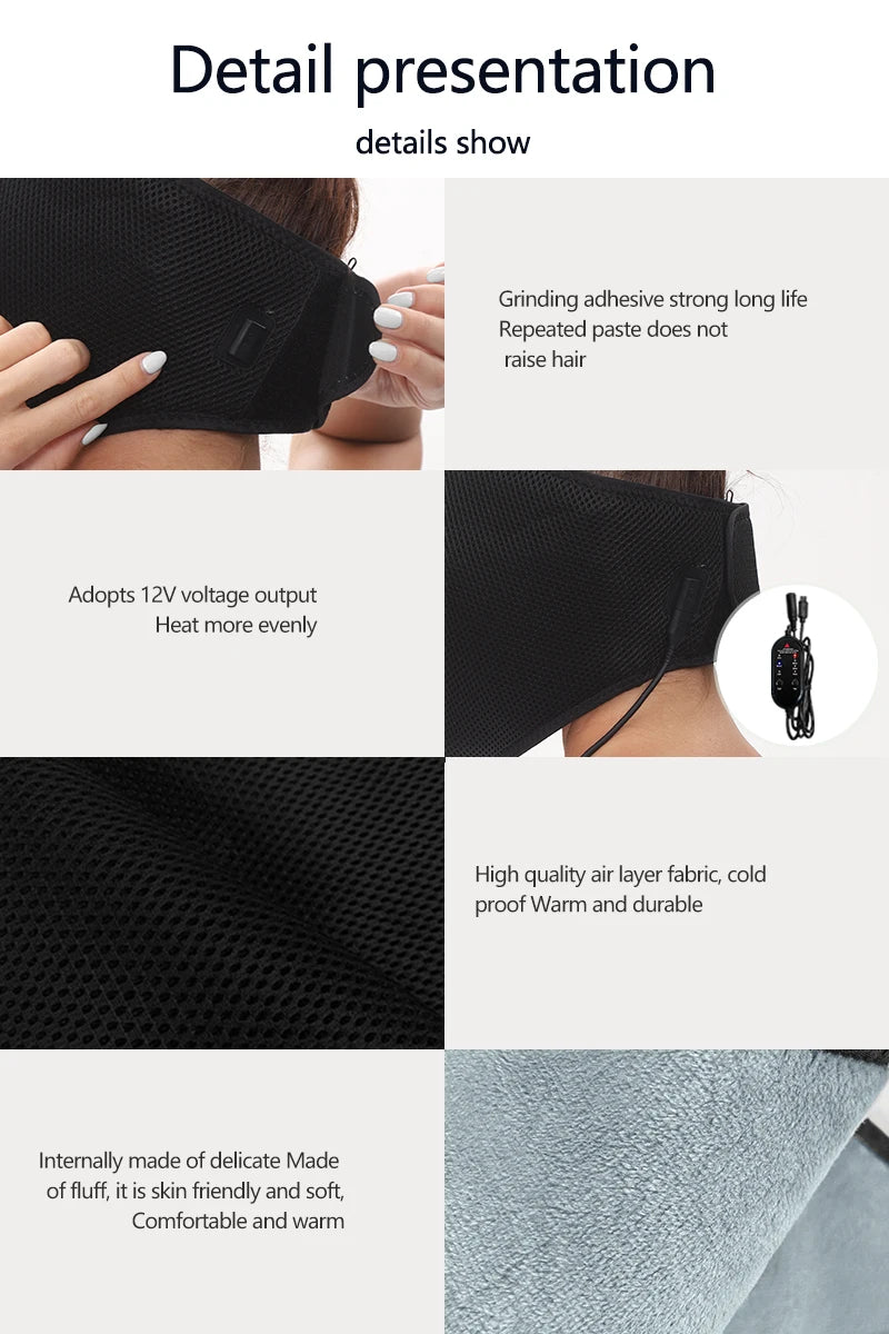 Electric Face Mask Heating Pad  Heat with 3 Temp Settings Headache Mask Sinus Pressure Relief Migraine Tension Headache Relief