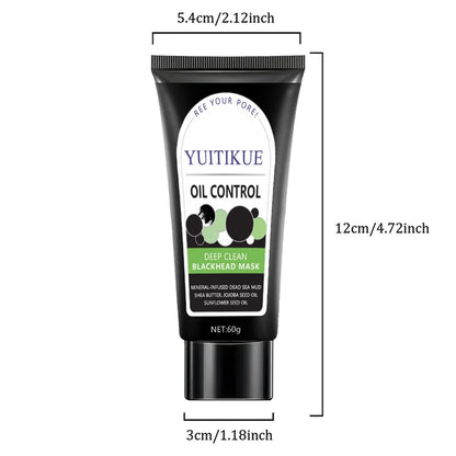 YUITIKUE Oil Control Blackhead Mask, Bamboo Charcoal Deep Clean Peel-Off, Creamy Texture Pore Cleanser, 60g