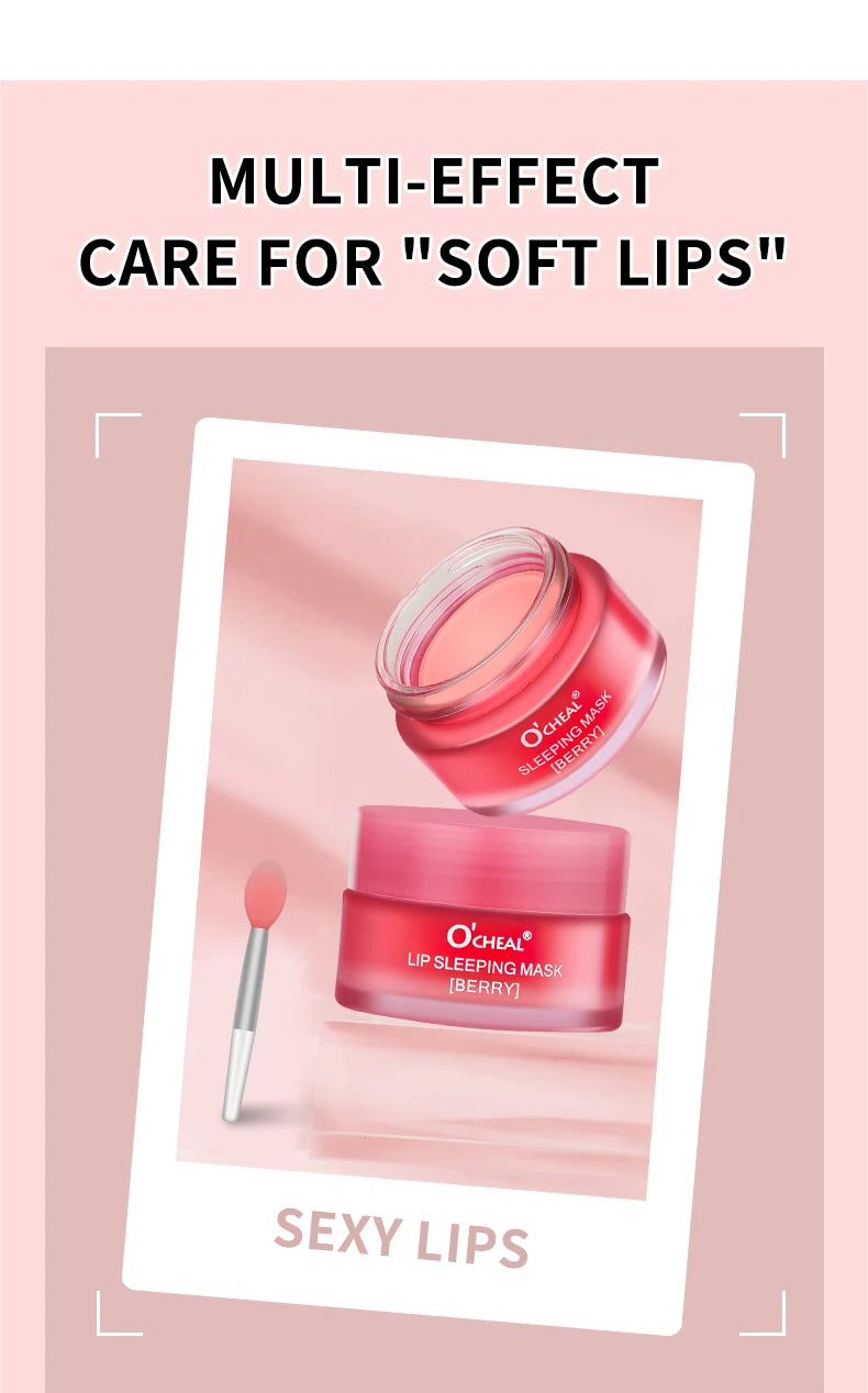 O'CHEAL 1 Pcs Sleeping Mask Maintenance Moisturizing Lip Gloss Mask Cream Plump Lips Serum Care Nourishing Lip Mask Balm