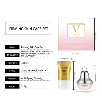 AH-8 Firming Neck Cream Moisturizer Anti Aging Smoothing Wrinkles Electric Massage Polypeptide Eye Cream Eye & Neck Skincare Set