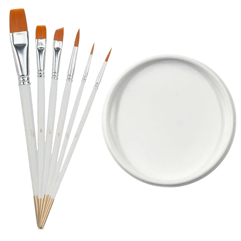 30g Professional Face Paint with 6 Brushes Body Paint Oil Face Painting Makeup Safe for Kids and Adults Split Color