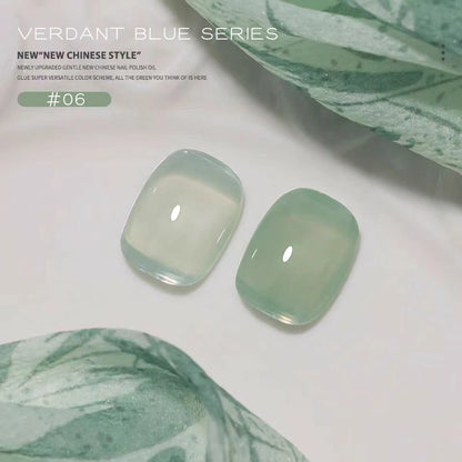 10ML 1-21PCS 2025 Autumn New Emerald Green Magnet Cat's Eye Gel Nail Polish Green Whitening Glass Bead Cat Eye Nail Polish