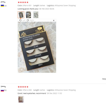 SHIDISHANGPIN 3 pairs 27 styles 3D Faux Mink Hair Soft False Eyelashes Fluffy Wispy Thick Fake Lash Handmade Eyelash Eye Makeup