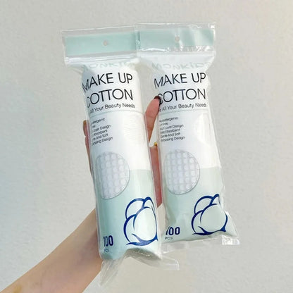 100/200pcs Soft Round Cotton Pad With Double-sided Texture Daily Facial Cleaning Makeup Removal Skin Care For Home And Travel Us