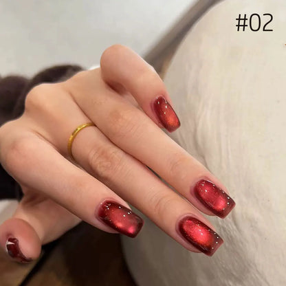 10ML 1-10PCS 2025 New Sunset Cat's Eye Nail Polish Series Amber Glass Beads Magnet Gel Nail Polish Nail Art Gold Brown Nails