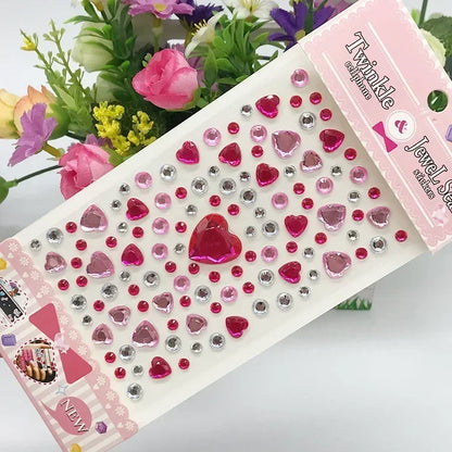 Rhinestone Acrylic Face Decoration Sticker Party Eyes Makeup Crystal Self-adhesive DIY Sticker Girls Face Diamond Tattoo Sticker
