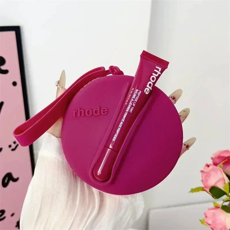 Rhod Lemontini Yellow Makeup Bag for Women Portable Travel Small Cosmetic Bags Zipper Toiletry Bag Pouch Lipsitck Storage Bags