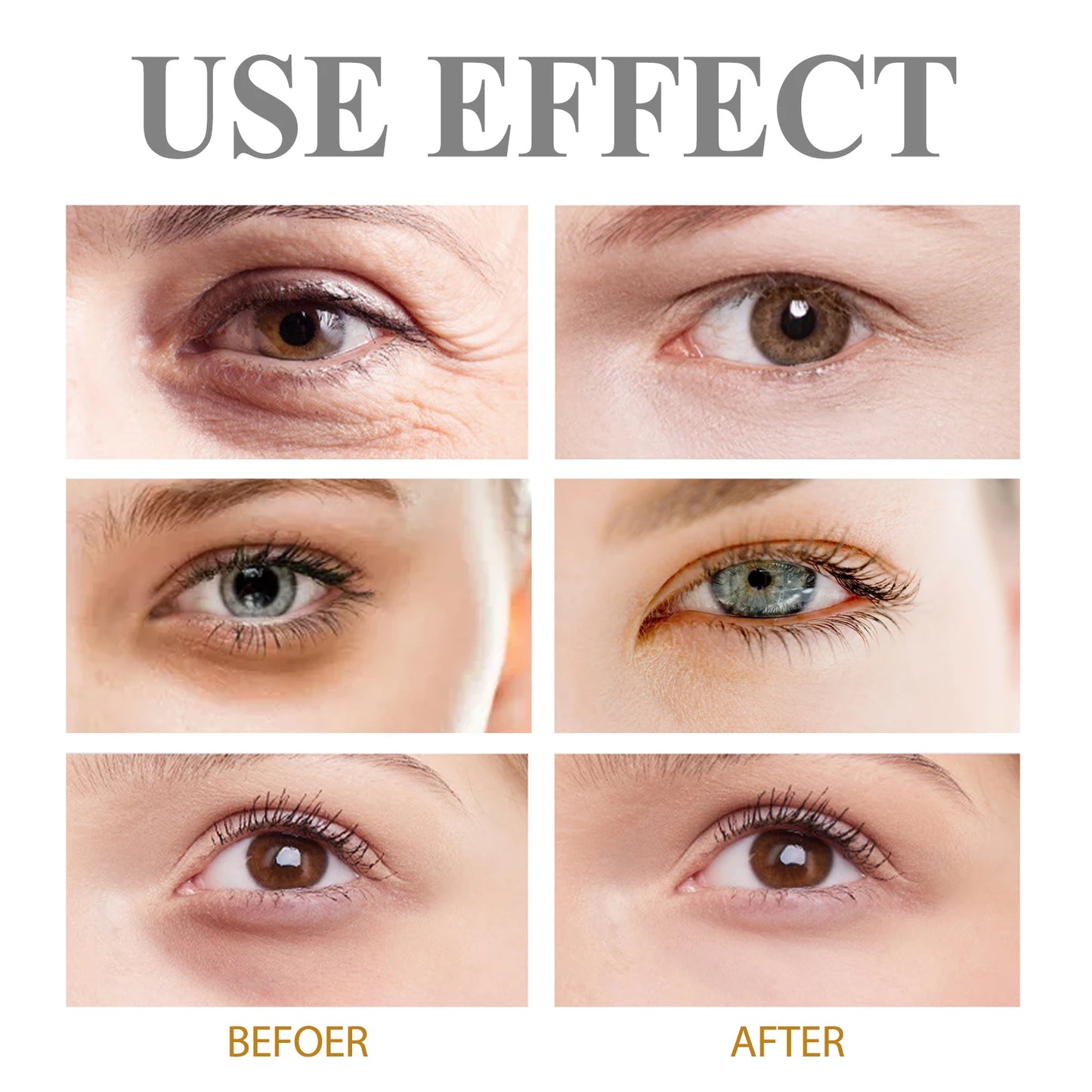 Instant Eye Bag Removal Cream Retinol Anti-Wrinkle Firming Skin Fade Fine Lines Anti Dark Circle Puffiness Brighten Eye Care Gel